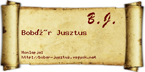 Bobár Jusztus névjegykártya